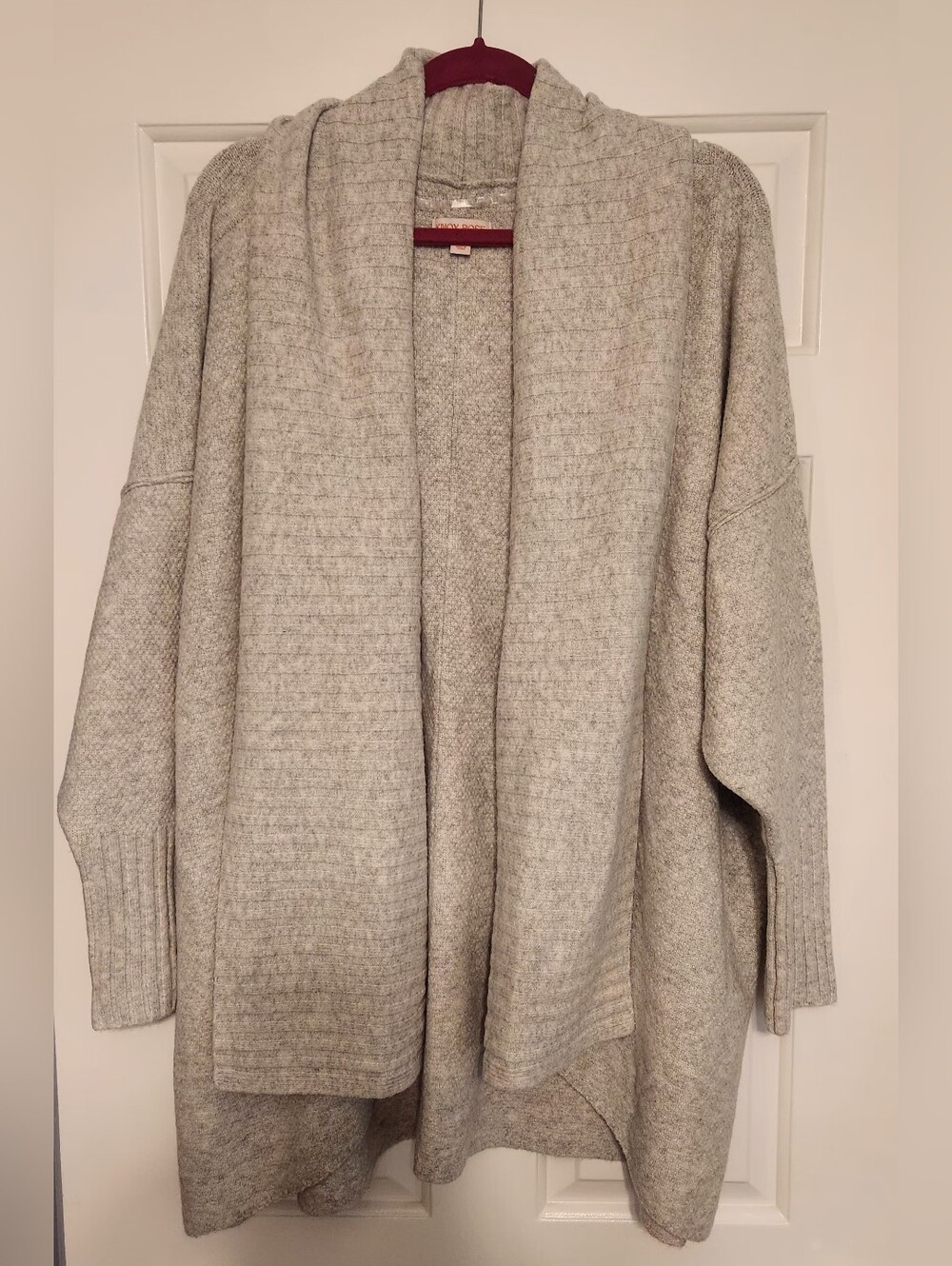 Cozy Open-Front Oversized Knit Cardigan - Light Gray